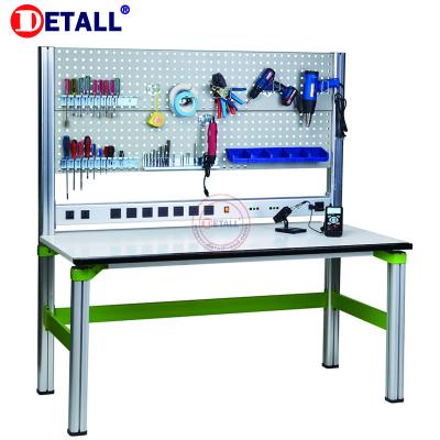 China Commercial Workshop Aluminum Alloy Electrical Worktable With Anti-Static Table Top for sale