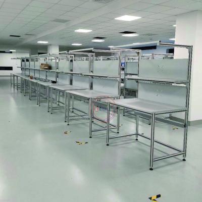 China Workshop Factory Sales Workbench Aluminum Anti-static Assembly Line Extra Shelf Work Table ESD Worktable for sale