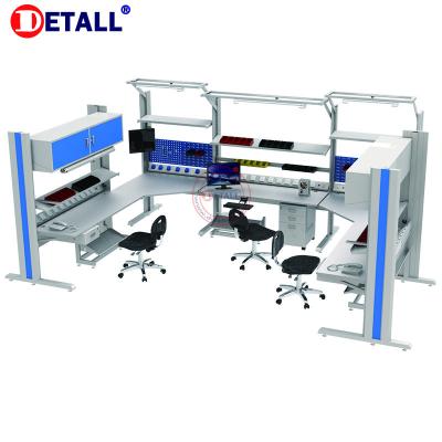 China Chain Workbench Workshop Workbench Esd Led Lighting With Drawer Cabinet for sale