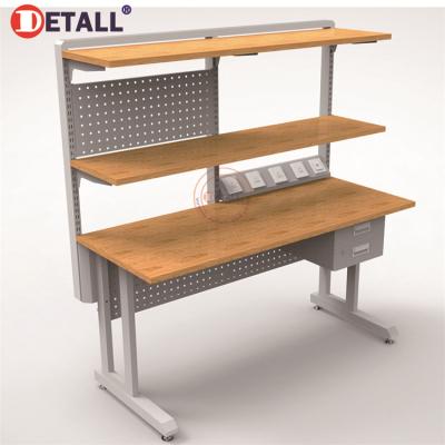 China Workshop Workbench Adjustable Wood Maple ESD Top Electric Workbench With Drawers For Lab for sale