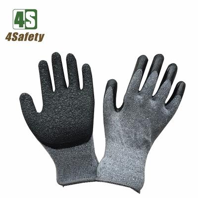 China Breathable 4SAFETY Latex Coated Gloves Custom Printed for sale