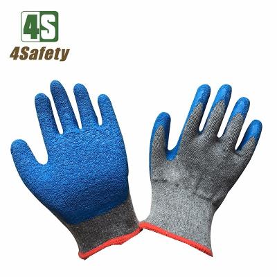 China 4SAFETY Latex Breathable Wrinkle Coated Cotton Work Glove EN388 for sale