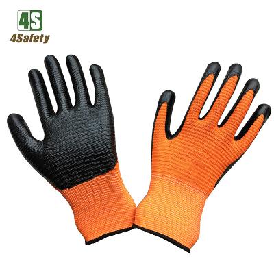 China 4SAFETY Breathable Nitrile Dipped Working Gloves Nitrile For Construction for sale