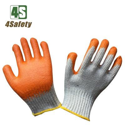 China Breathable 4SAFETY Latex Coated Cheap Industrial Work Gloves Safety Work Protective Gloves for sale