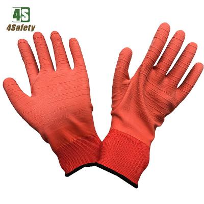 China Breathable 4SAFETY Ply Rubber Latex Coated Working Hand Gloves for sale