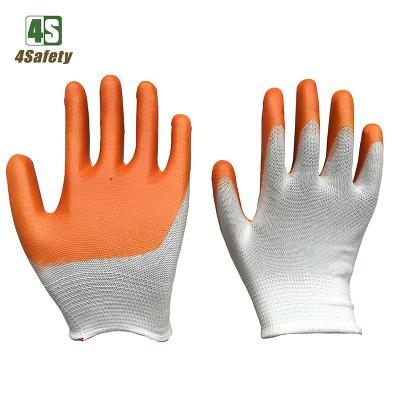 China 4SAFETY Breathable Yellow Orange PVC Work Gloves for sale