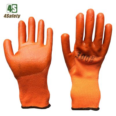 China Breathable Oil Resistant PVC 4SAFETY Anti Cold Warm7g Terry Gloves for sale