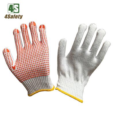 China Breathable 4SAFETY Safety PVC Dotted Cotton Gloves Hand Soccer Gloves for sale