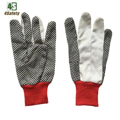 China Good Price 4SAFETY Breathable Dotted Working Safety Gloves Cotton Canvas for sale