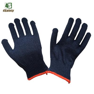 China 4SAFETY Breathable Blue Colored Cotton Safety Gloves Knitted for sale