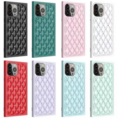 China Square Shockproof Phone Case For iPhone 13 pro 12 11 Max XR XS 7 8 Glitter Diamond Soft TPU Cover For Samsung Mobile Phone Case for sale