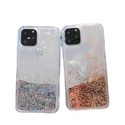 China Glitter tpu phone case phone case bumper for iphone 11 max waterfall pro glitter quicksand bling, for iphone 11 tpu glitter star clear phone case for sale