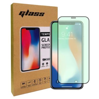 China Anti-Broken Protect Eyes Anti Blue Light Screen Protector For iPhone 11 Pro 12 Series Max Full Coverage Silk Tempered Glass Film for sale