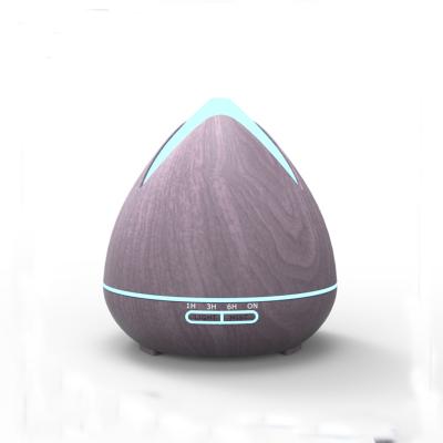 China Color Changing LED Light Amazon Diffuser 400ml Grain Oil Diffuser Hot Selling Home Essential Oil Wood Aroma Diffuser for sale