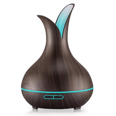 China Color Changing Best 2018 New Product Ideas LED Light Selling Easy Home Wood Grain Aroma Mist Ultrasonic Humidifier 400ml Essential Oil Diffused Air for sale