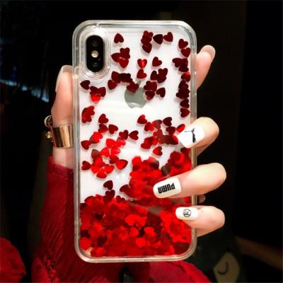 China With Card Holder 2019 Factory Wholesale Custom Gold Floating Liquid Glitter Shimmer Soft Cover TPU 3D Bling Bumper Phone Case For iphone 7 8 for sale