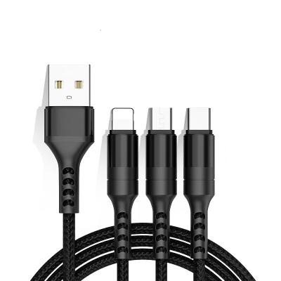 China MP3/MP4 Player Micro USB Type C For iPhone Fast Fast 3A Charger Charging Cable 3 In 1 Mobile Phone USB Cable for sale