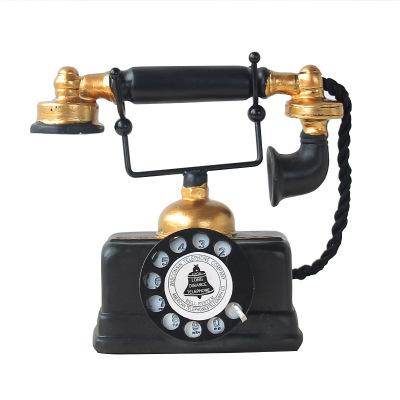 China Resin Art Craft Decor Vintage Telephone Creative Home Decoration for sale