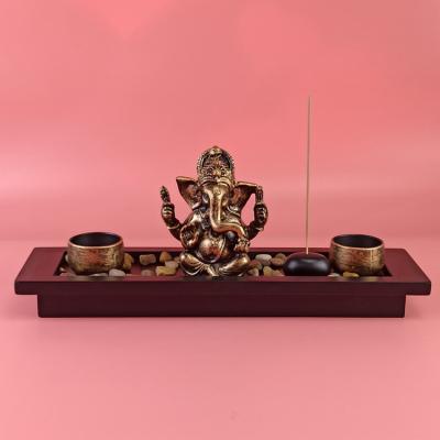 China Art Home mini hindo zen garden of god interior indian ganesha candle holders for sale