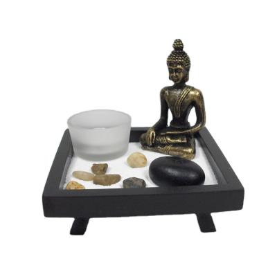 China Hot Sale Personalized Handmade Art Resin Buddha Statue Zen Garden Set for sale