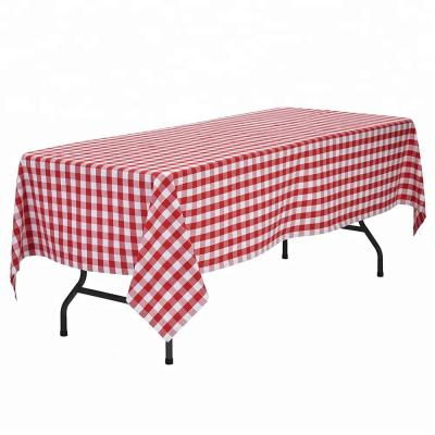 Chine Amazon Hot Sale 60x126 Inch Disposable Polyester Tablecloth 60x126 Inch Red And White Checkered Tablecloths à vendre