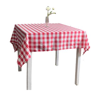 China Disposable Polyester Rectangle Square Round Picnic Checkered Pastoral Table Cloth For Dining Kitchen zu verkaufen