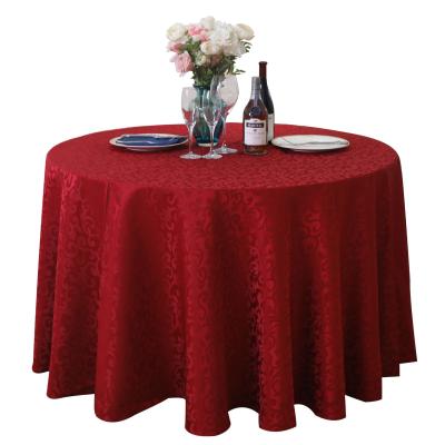 China Durable Jacquard Polyester Table Cloth Damask Wedding Home Hotel Around Dining Tablecloth Table Cloths zu verkaufen