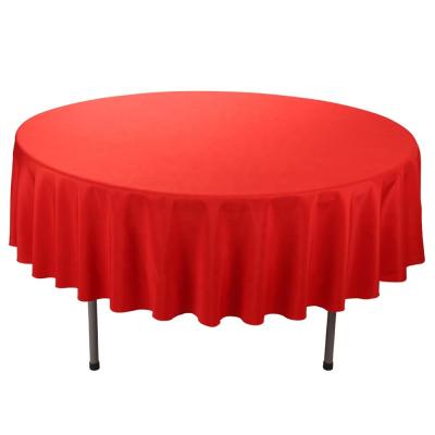 China Single Round Tablecloth 90 Inch Red Round Table Cloth For 5 Foot Table In Washable Polyester Table Cloth zu verkaufen