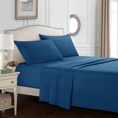 China Nondisposable Polyester Brushes Microfiber Fabric Linens 4pcs Per Set 90gsm Sheets Bedding Set for sale