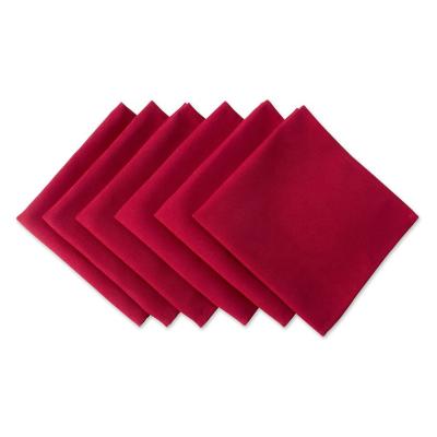 China Modern Wholesale Spun Red Soft Polyester Table Napkin Folding Design For Christmas for sale