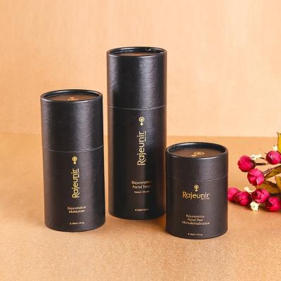 China Recycled Materials Custom Black Luxury Printed Cardboard Rigid Tube Round Candle Box Cylinder Candle Paper Tube Packaging Printed for sale