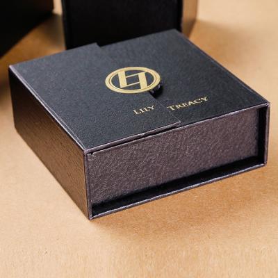 China Factory Sale Recycled Leather Belt Collar Premium Materials Black Luxury Double Door Case Packing Box for sale