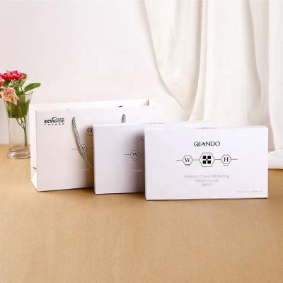 China Recycled Materials Customized White Luxury Coated Cardboard Paper Drawer Box Perfume Cosmetic Packaging Box for sale