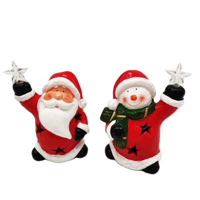 China Christmas Tree Decoration Customized Christmas Gifts Table Top Long Beard Ceramic Santa Ornaments Christmas Figurine for sale