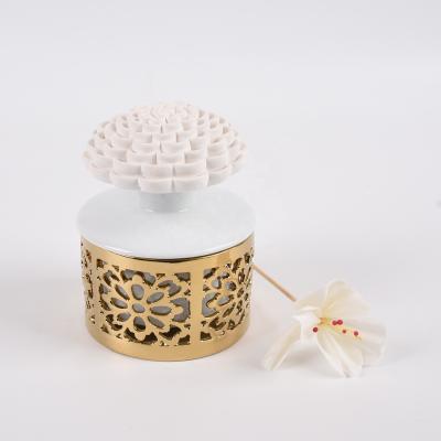 China Diffuser Flower Shaped Air Freshener Scented Ceramic Aroma Stone Diffuser for sale