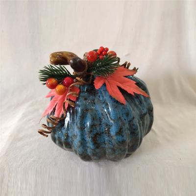 China Autumn Fall Craft Ceramic Harvest Ceramic Pumpkin For Table Top Decoration for sale