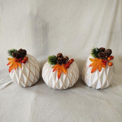 China Harvest ceramic decoration ceramic pumpkin for sale