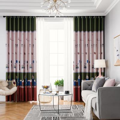 China 100% home textile fabric in shade of design royal children's warm fabric printed guard curtain blackout for sale