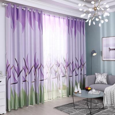 China Blackout 100% Shade Curtain Fabric Soft Linen Living Room Printed Home Textile Fabric for sale