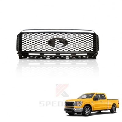 China ABS Spedking 4x4 Accessories 2021 Pickup Truck Parts raptor body kit Front Car Grill with flow LED light For Ford F150 for sale