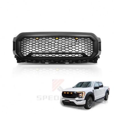 China ABS Spedking 2021+ Front Bumper black Mesh Grille with LED light for FORD F150 for sale