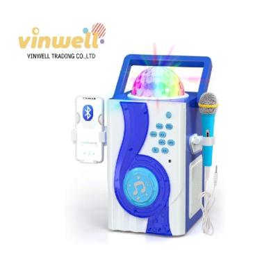 China Kids Karaoke Machine Toy, Wireless Bluetooth Speaker with Microphone and Controllable LED Lights VA140332 for sale