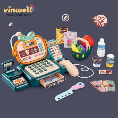 China (not include) 3*AA Happy Shopping Educational Toys Pretend Game Toys Bow Smart Cash Register Toys 2021 for sale