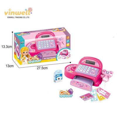 China Girls Pretend Play Game Faction Pretend Toys Supermarket Cash Register With Sound 27.5*13*13.3 cm for sale