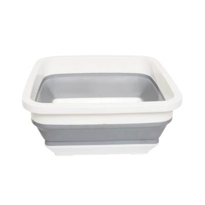 China 8L Outdoor Plastic Collapsible Folding Lavatory Camp Picnic Sink Viable Household Gray Square Multifunctional Water for sale