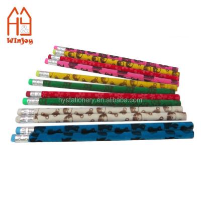 China Animal Stripes Pattern Animal Stripes Pattern Printing Flocking HB Pencil for sale