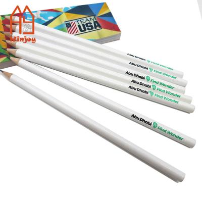 China office & School Pencil Promotional White Barrel #2 Graphite HB Pencils With Custom 2c Logo for sale