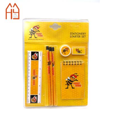 China Promotion Gift Little Bee Gift Stationery Set Large With Mini Notepad In Blister for sale