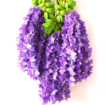 China Wholesale Artificial Wisteria Hand Made Flower Wisteria Rattan Flowers For Wedding Decoration for sale