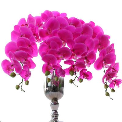 China Europe Wedding Decor 9 Heads Latex Flower Touch Real Orchids Artificial Flowers for sale